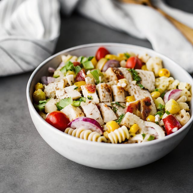 Grilled Chicken Bacon Ranch Pasta Salad