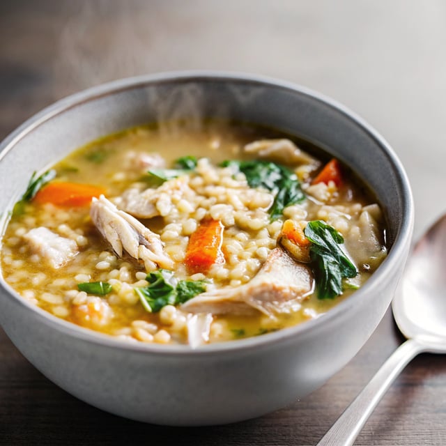Healing Ginger Coconut Chicken Brown Rice Soup
