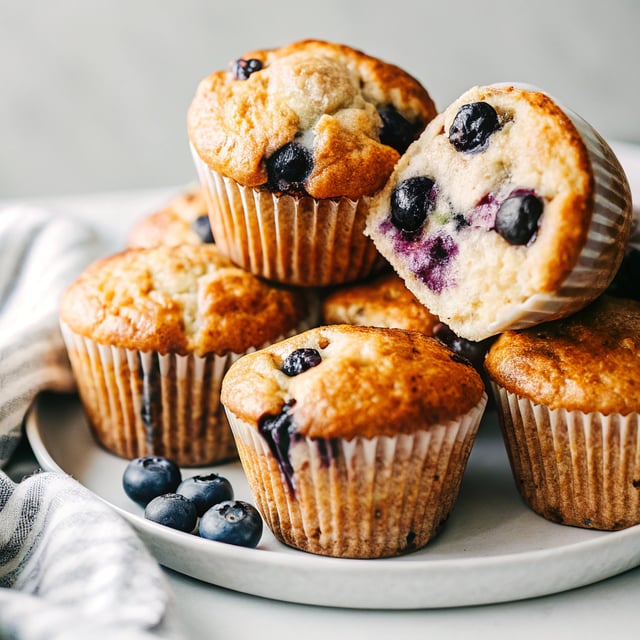Healthier Blueberry Greek Yogurt Muffins