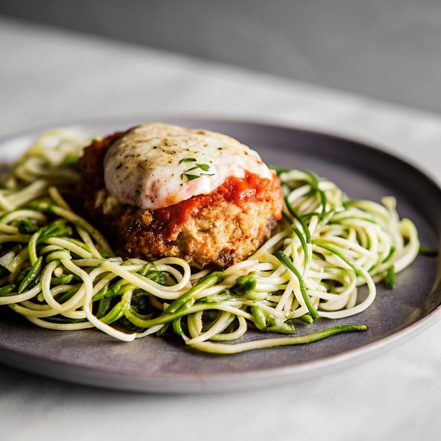 Healthy Baked Chicken Parmesan with Zucchini Noodles (gluten free!)