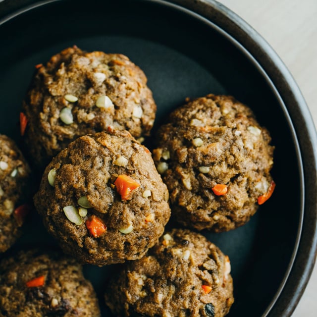 Healthy Carrot Cake Oatmeal Cookies (made with coconut oil!)