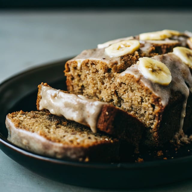 Healthy Chai Banana Bread with Cashew Vanilla Glaze