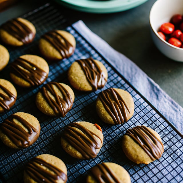 Healthy Homemade Fudge Striped Shortbread Cookies