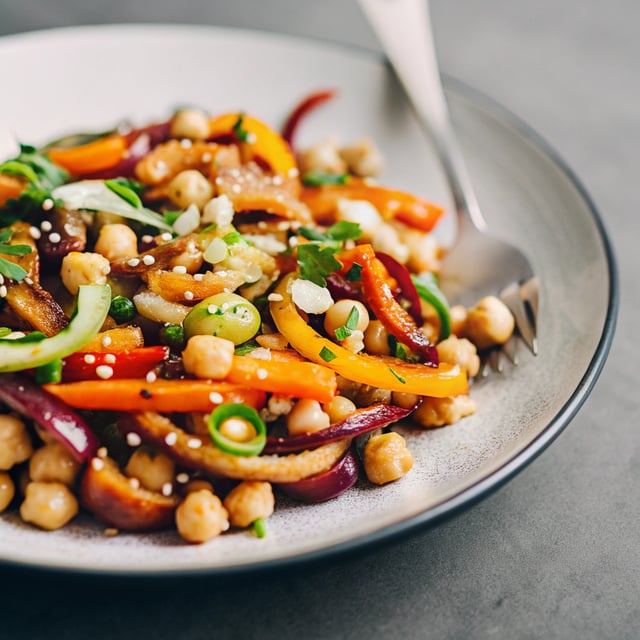 Healthy Sesame-Orange Ginger Chickpea Stir-Fry