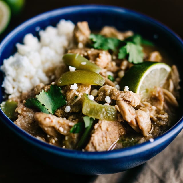 Healthy Slow Cooker Chicken Chile Verde