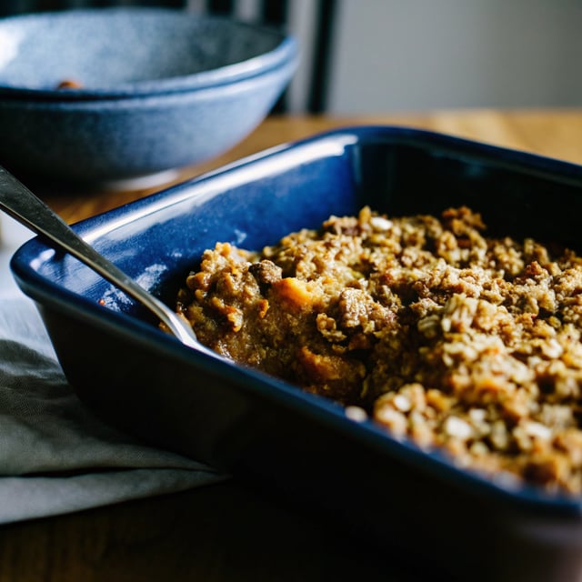 Healthy Sweet Potato Casserole with Pecan Oat Streusel