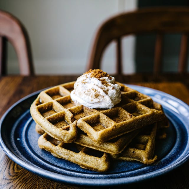 Healthy Whole Wheat Pumpkin Waffles