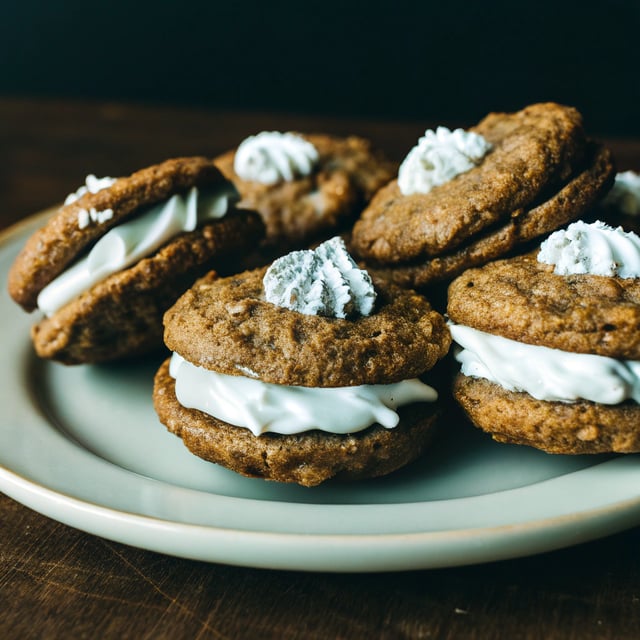 Incredible Gingerbread Oatmeal Cream Pies