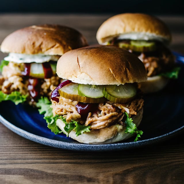 Incredible Slow Cooker Pulled Chicken Sandwiches