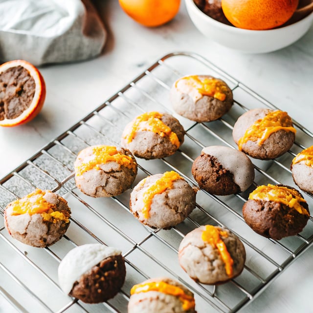 Italian Chocolate Orange Cookies with Orange Icing