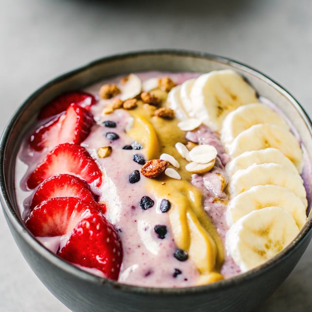 Knock You Naked Peanut Butter Strawberry Banana Smoothie