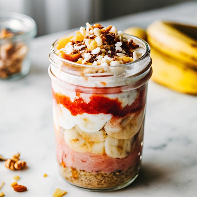 Layered Banana Split Protein Smoothie