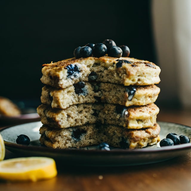 Lemon Blueberry Quinoa Pancakes