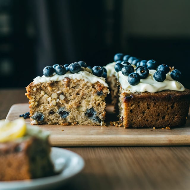 Lemon Blueberry Zucchini Cake with Lemon Frosting