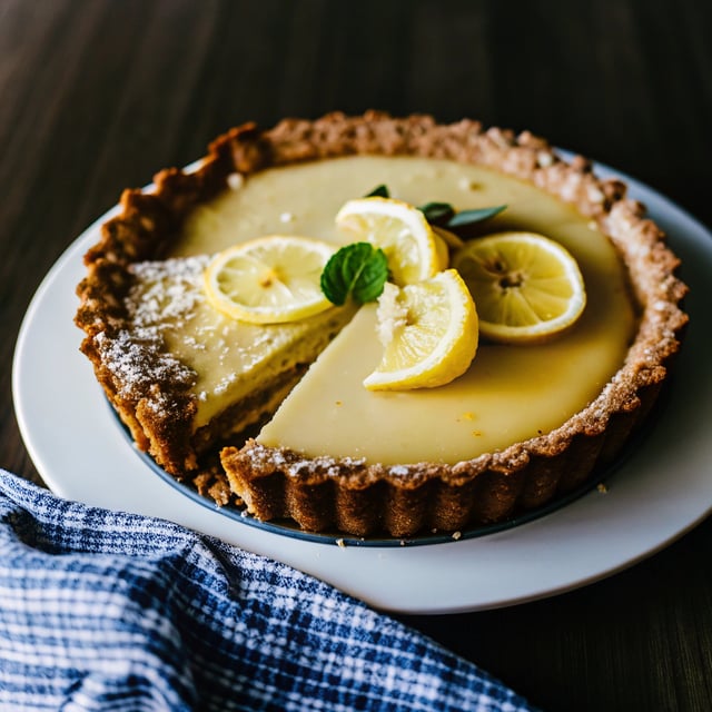 Lemon Cream Pie with Pecan Gingersnap Crust