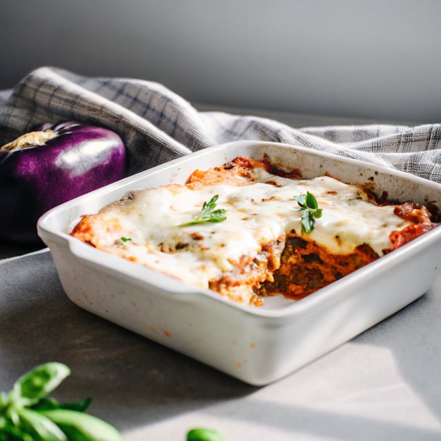 Low Carb Eggplant Lasagna with the Best Turkey Meat Sauce + Burrata