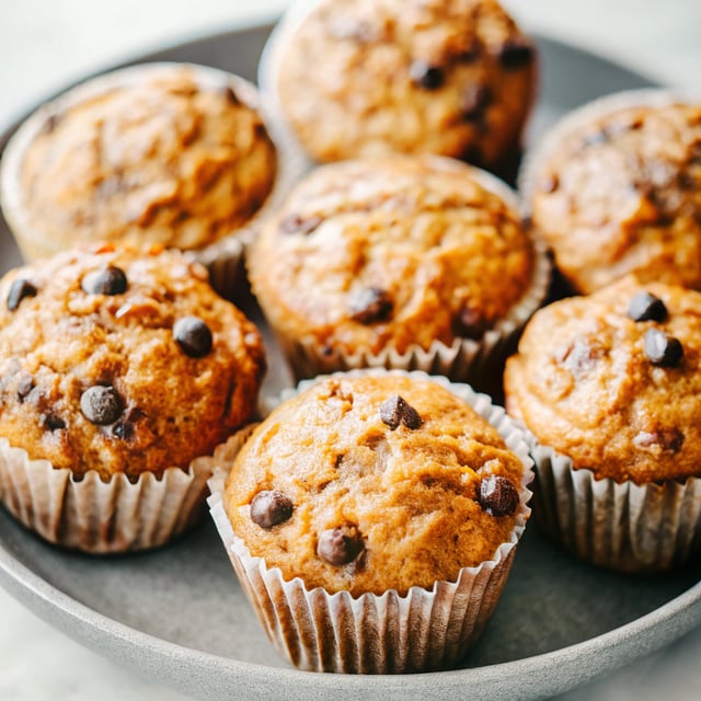 Low-fat Pumpkin Oatmeal Chocolate Chip Muffins