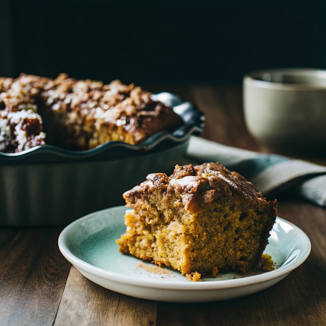 Melt-in-Your-Mouth Brown Butter Pumpkin Coffee Cake with Pecan Gingersnap Cookie Streusel