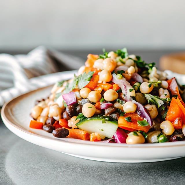 Middle Eastern Chickpea & Black Bean Salad