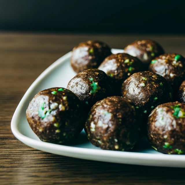 No Bake Omega 3 Mint Brownie Energy Bites