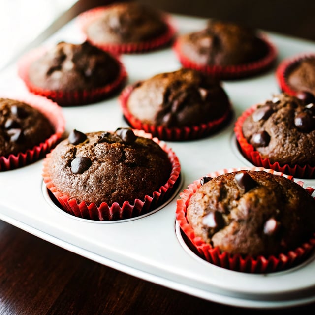 Nourishing Almond Butter Double Chocolate Pumpkin Muffins