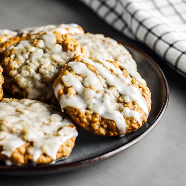 Old Fashioned Iced Brown Butter Oatmeal Cookies