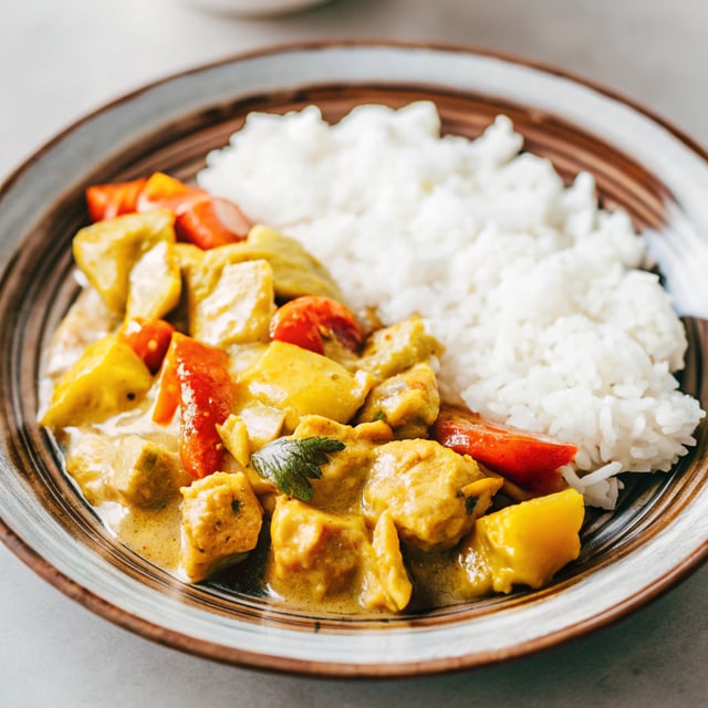 One Pan Thai-Inspired Coconut Yellow Curry Chicken & Rice