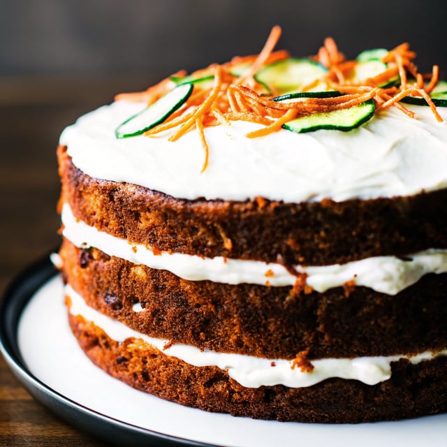 Orange Carrot Zucchini Cake with Coconut Cream Cheese Frosting