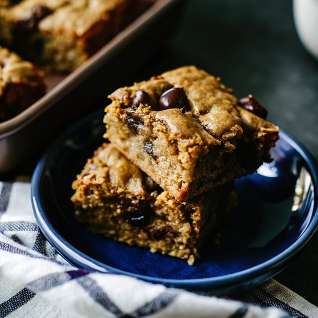 Paleo Chocolate Chip Tahini Blondies