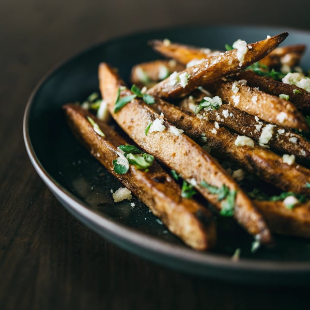 Parmesan and Garlic Baked Sweet Potato Fries