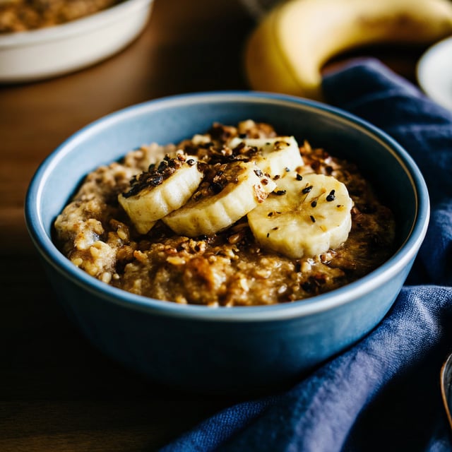 Peanut Butter Banana Baked Oatmeal with Chia Seeds