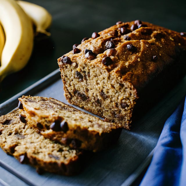 Peanut Butter Chocolate Chip Quinoa Banana Bread