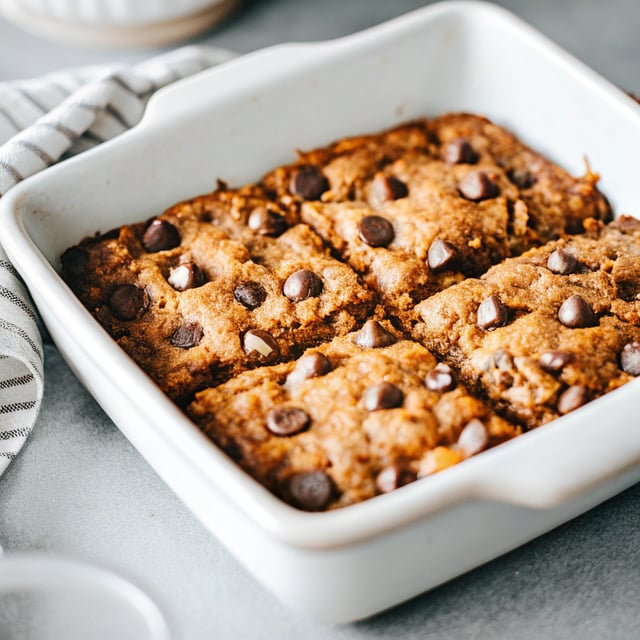 Peanut Butter Oatmeal Chocolate Chip Lentil Blondies {vegan, gluten free, healthy}