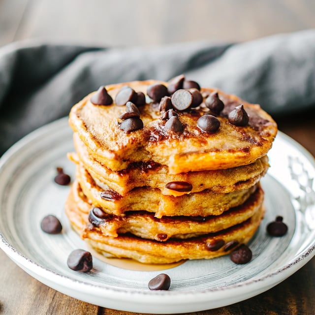 Perfect Pumpkin Pancakes with Dark Chocolate Chips