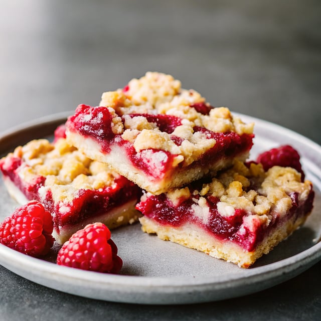 Raspberry Bars with Oatmeal Cookie Crumble