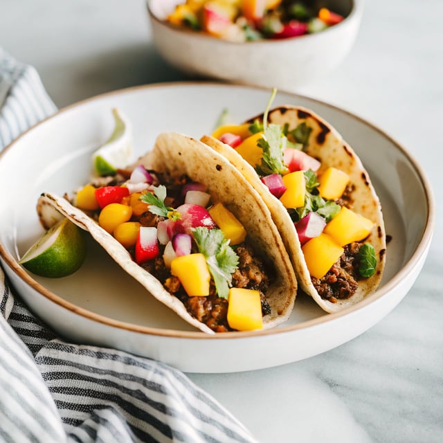 Salsa Verde Lentil Tacos with Mango-Pomegranate Pico