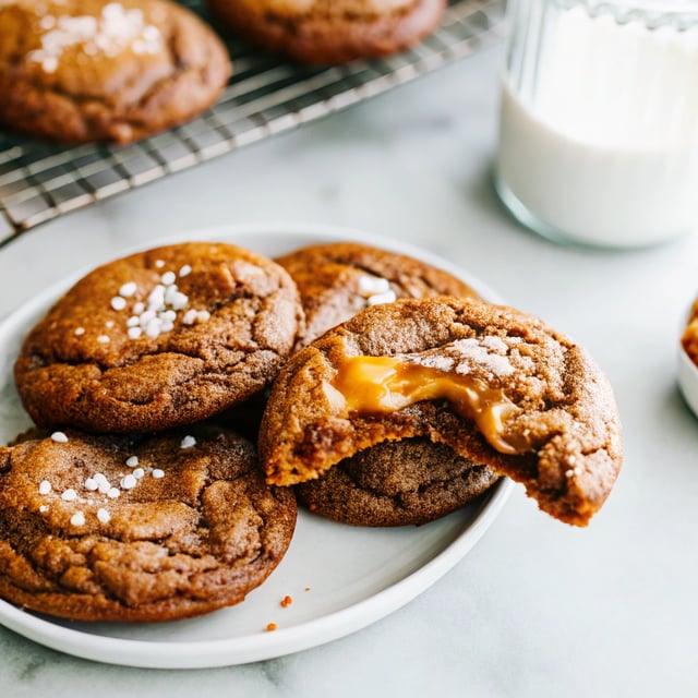 Salted Caramel Stuffed Chocolate Snickerdoodles