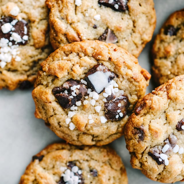 Salted Oatmeal Dark Chocolate Chunk Cookies (gluten free!)