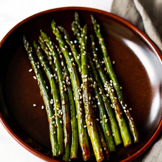Sesame Garlic Roasted Asparagus