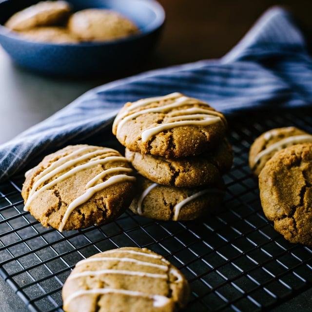 Soft Brown Butter Ginger Cookies with Lovely Lemon Icing