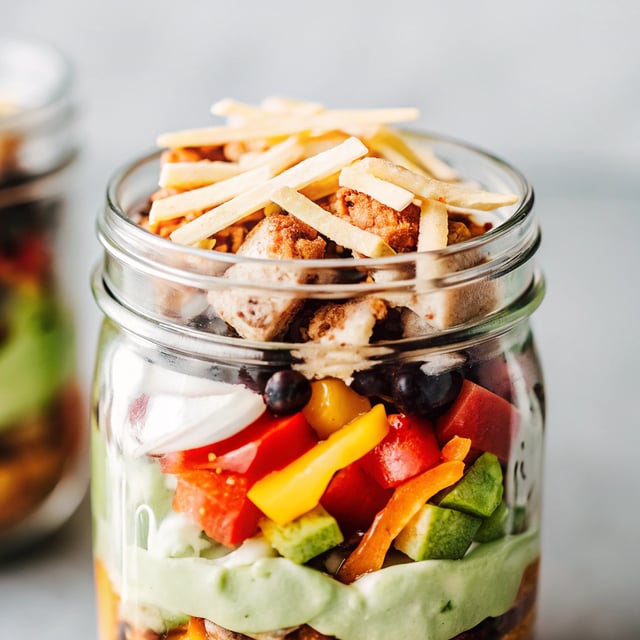 Southwest Chicken Salad in a Jar