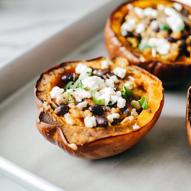 Southwest Stuffed Acorn Squash with Goat Cheese