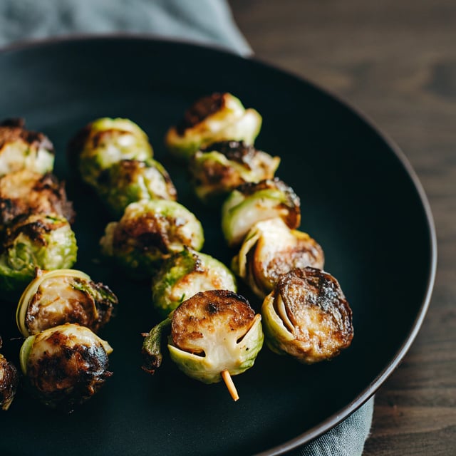 Spicy Maple Dijon Grilled Brussels Sprouts