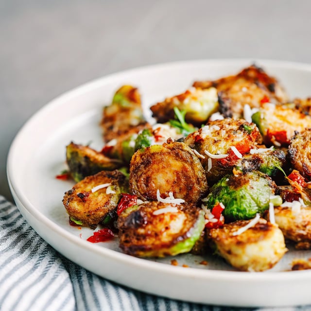 Spicy Roasted Brussels Sprouts with Parmesan & Chili Crisp