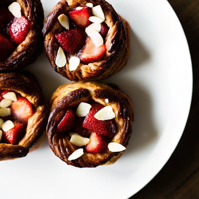 Strawberry ‘Almond Croissant’ Puff Pastry Tarts