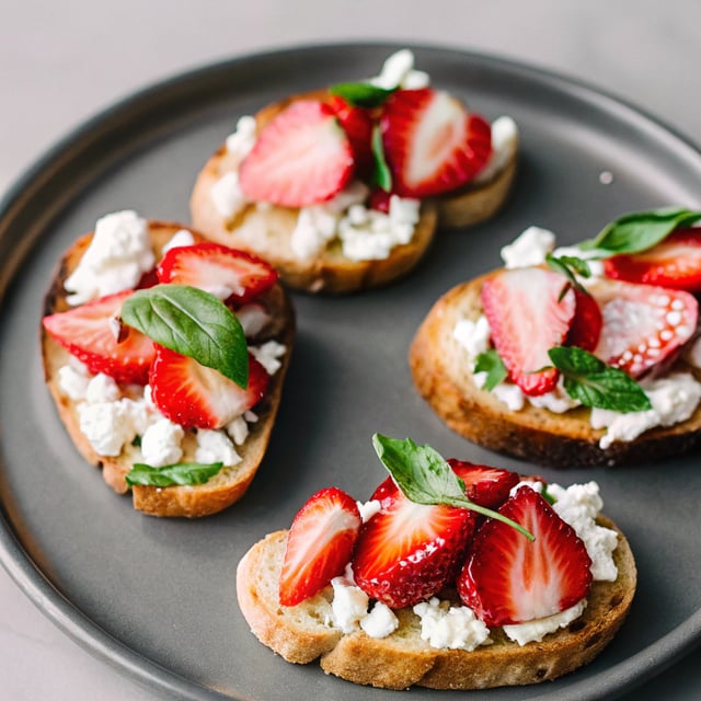Strawberry, Basil & Goat Cheese Bruschetta
