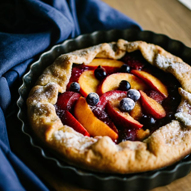 Summer Berry Peach Pie