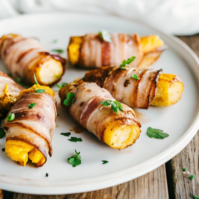 Sweet and Spicy Bacon Wrapped Plantains