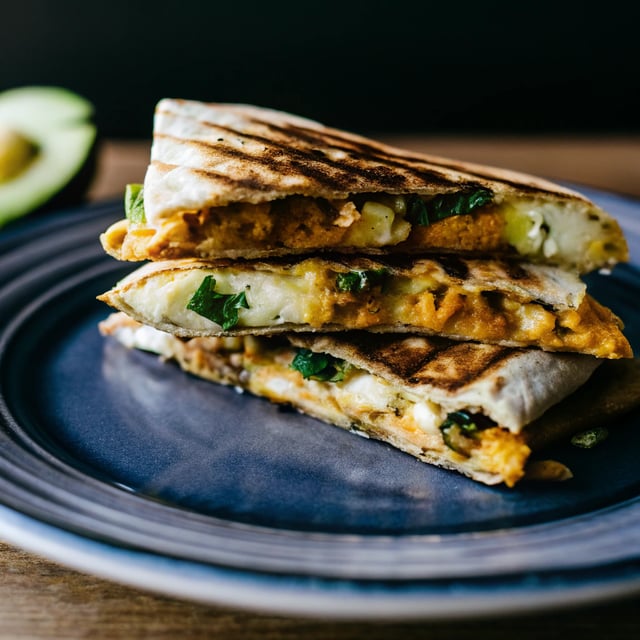 Sweet Potato, Egg & Green Chile Breakfast Quesadillas