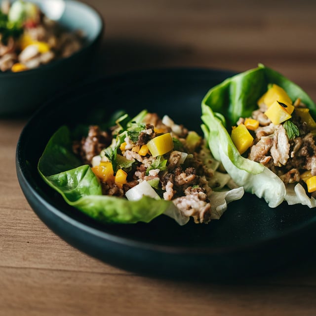 Thai Chicken Lettuce Wraps with Sweet Mango-Cilantro Salsa